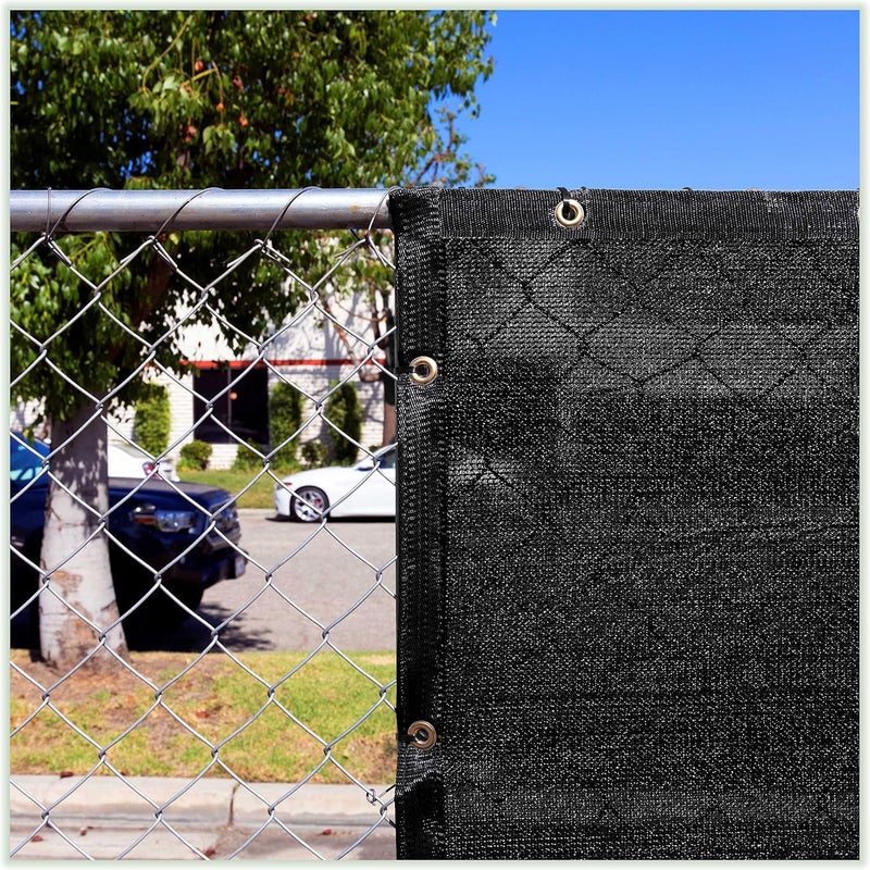 ColourTree 90% Sunblock Fabric 8' x 10' Black Shade Cloth/Privacy Screen with Grommets for Pergola, Outdoor, Patio, Garden Fence, Apartments Railing, Dog Kennel Cover Canopy (We Make Custom Size) - Image 1